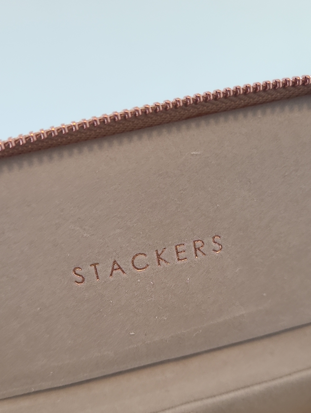 Stackers Jewelry Travel Case in Cream with Rose Gold Zipper - Picture 2 of 6